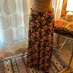 Stretchy rayon maxi skirt. Boho, Bohemian, retro, flower child.